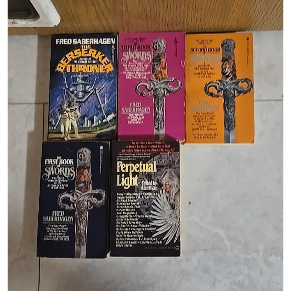 Lot of 5 The Berserker Throne, Perpetual‎ Light Fred Saberhagen Paperback Books